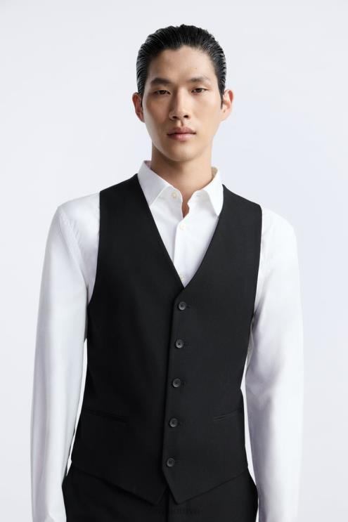 vyrų Zara plona liemenė juodas apranga 4N4881166