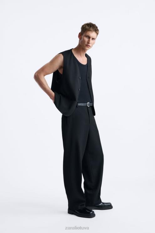vyrų Zara užsegama liemenė juodas apranga 4N4881167