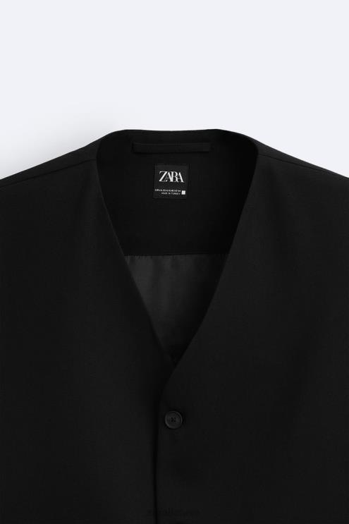 vyrų Zara užsegama liemenė juodas apranga 4N4881167